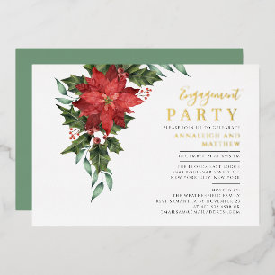 Weihnachtsfeiertag - Gold-Party Folieneinladung