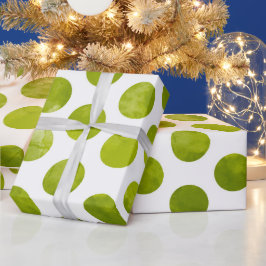 Weihnachtsfeiertag Green Polka Dot Modernes Gesche Geschenkpapier