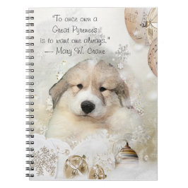 Weihnachtsfeiertag Große Pyrenäen Wasserfarbe Notizblock