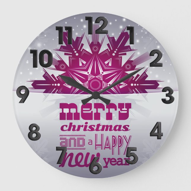 Weihnachtsfeiertag Große Wanduhr (Vorderseite)