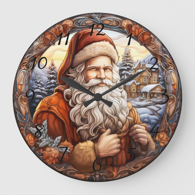 Weihnachtsfeiertag Große Wanduhr (Vorderseite)