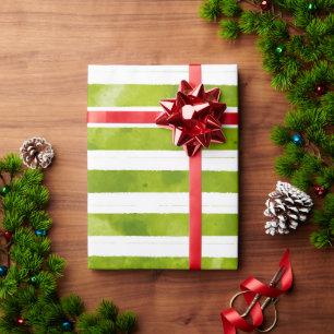 Weihnachtsfeiertag Grüne Streifen Muster Moderne Geschenkpapier