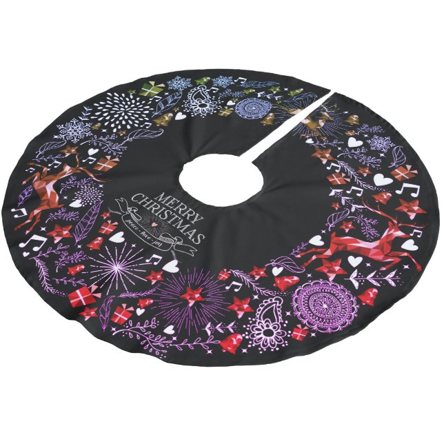 Weihnachtsfeiertag Halbpension Kreis Polyester Weihnachtsbaumdecke (Schrägansicht)