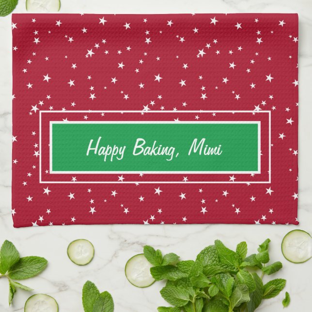 Weihnachtsfeiertag Happy Backküche Handtuch (Gefaltet)