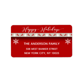 Weihnachtsfeiertag - Happy Holidays Red Deer Adressaufkleber