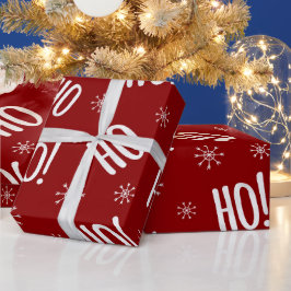 Weihnachtsfeiertag Ho Ho Red White Wrapping Paper Geschenkpapier