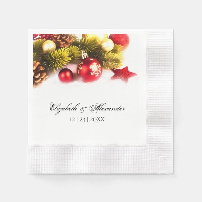 Weihnachtsfeiertag Hochzeitscocktail Napkins Serviette (Vorderseite)