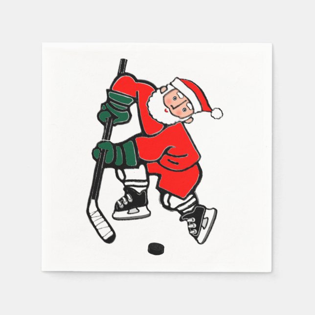 Weihnachtsfeiertag Hockey Napkins Serviette (Vorderseite)