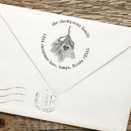 Weihnachtsfeiertag Holly Grüne Rücksendeadresse Permastempel