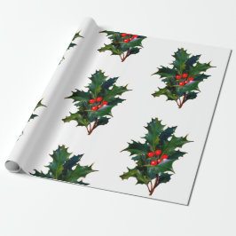 Weihnachtsfeiertag Holly Wrapping Paper Geschenkpapier