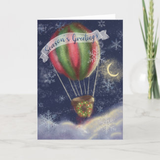 Weihnachtsfeiertag HotAir Ballon Card Dankeskarte