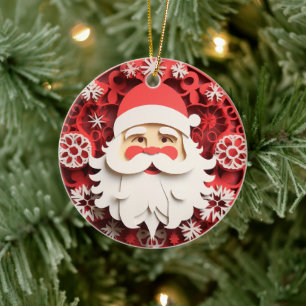 Weihnachtsfeiertag im 3D-Stil Keramik Ornament