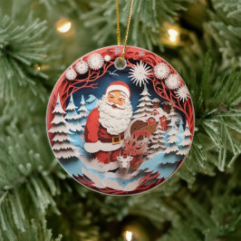 Weihnachtsfeiertag im 3D-Stil Keramik Ornament