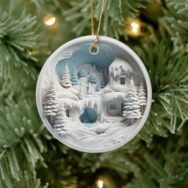 Weihnachtsfeiertag im 3D-Stil Keramik Ornament