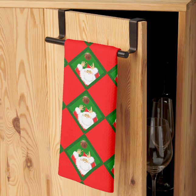 Weihnachtsfeiertag im Basketball Geschirrtuch (Drittel gefaltet)