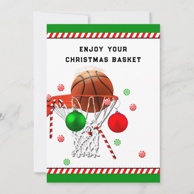 Weihnachtsfeiertag im Basketball Karte (Vorderseite)