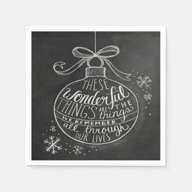 Weihnachtsfeiertag im Chalkboard Ornament Napkins Serviette (Vorderseite)