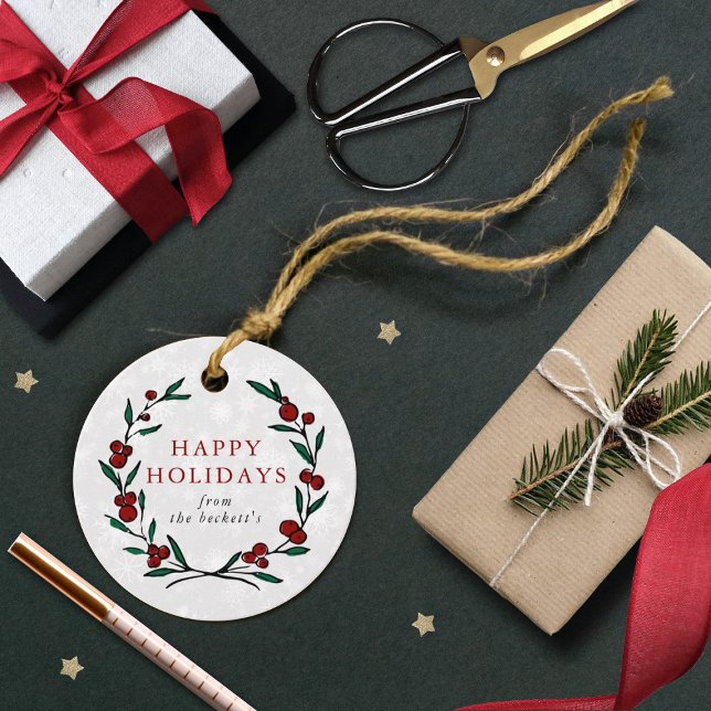 Weihnachtsfeiertag im Festkraut Geschenkanhänger (Von Creator hochgeladen)