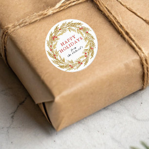 Weihnachtsfeiertag im Festkraut Runder Aufkleber