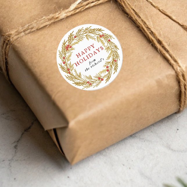 Weihnachtsfeiertag im Festkraut Runder Aufkleber (Von Creator hochgeladen)