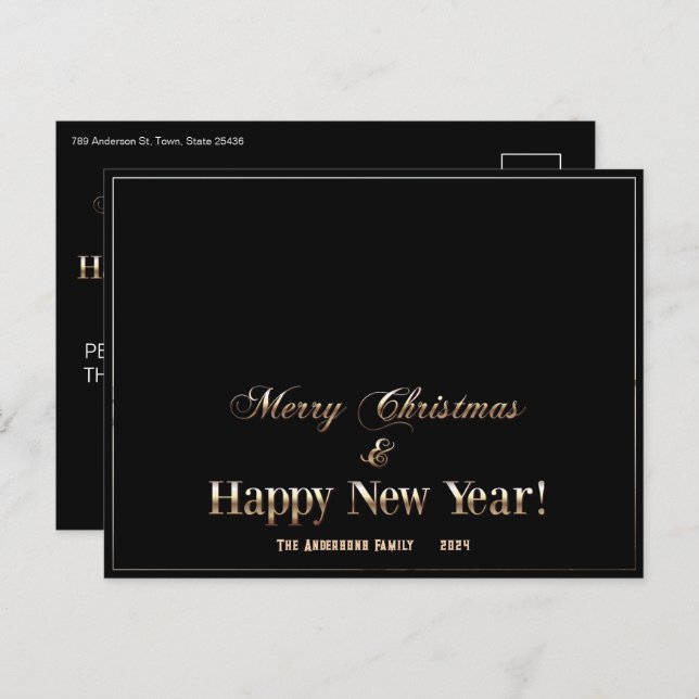 Weihnachtsfeiertag im Foto Postkarte (Vorne/Hinten)