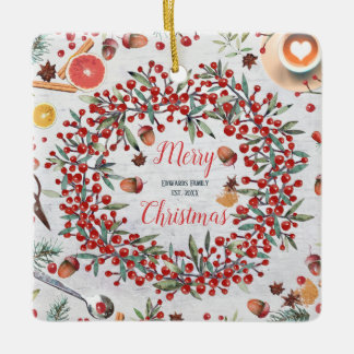 Weihnachtsfeiertag im Foto Weihnachtsfeier Keramikornament