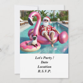 Weihnachtsfeiertag im Juli Pool Party Einladung