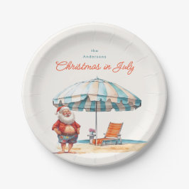 Weihnachtsfeiertag im Juli Sommer Party Pappteller