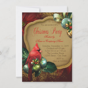 Weihnachtsfeiertag im Roten Kardinal Party Einladung