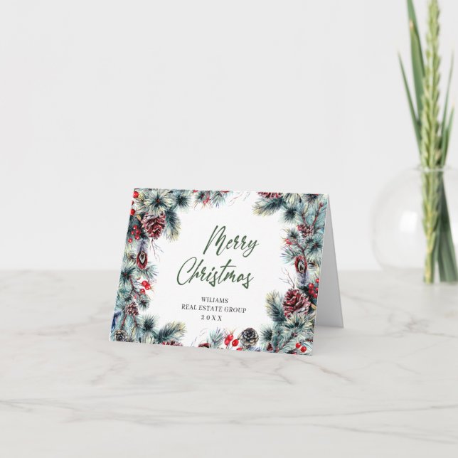 Weihnachtsfeiertag im Unternehmen Rustikaler Gruß Feiertagskarte (Vorderseite)