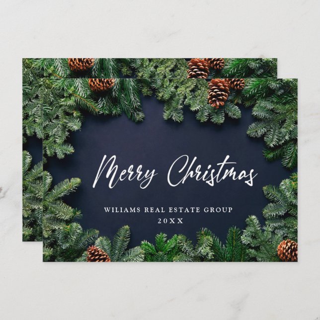 Weihnachtsfeiertag im Unternehmen Rustikaler Gruß Feiertagskarte (Vorne/Hinten)