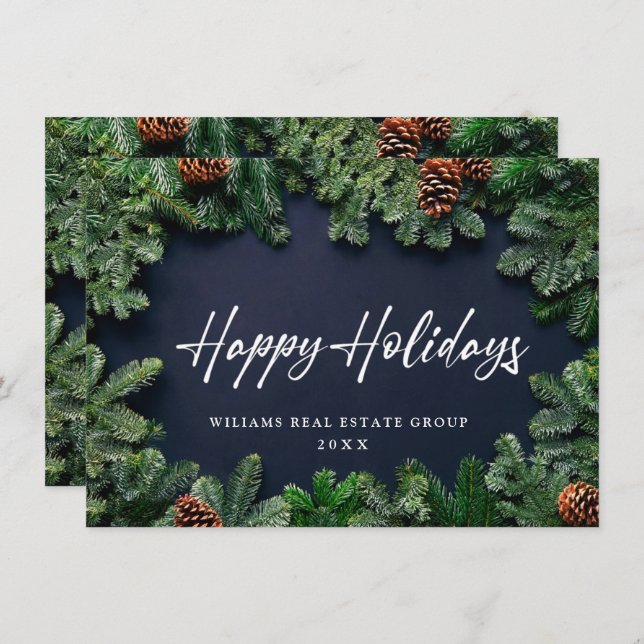 Weihnachtsfeiertag im Unternehmen Rustikaler Gruß Feiertagskarte (Vorne/Hinten)