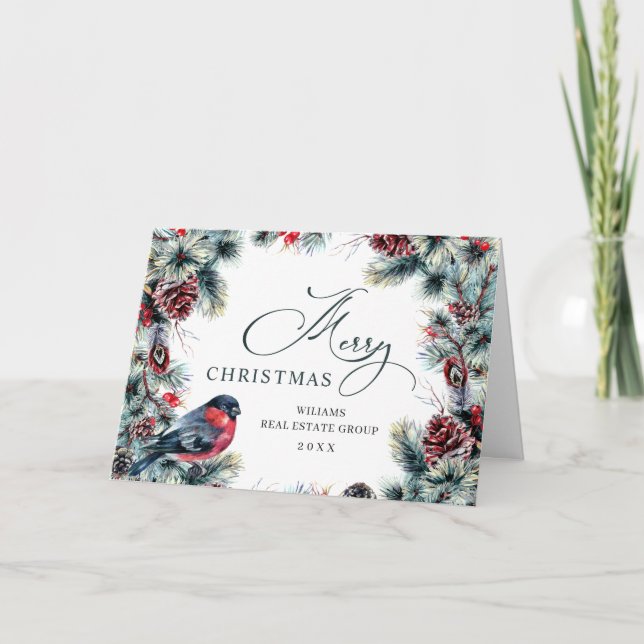 Weihnachtsfeiertag im Unternehmen Rustikaler Gruß Feiertagskarte (Vorderseite)