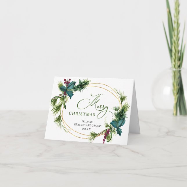 Weihnachtsfeiertag im Unternehmen Rustikaler Gruß Feiertagskarte (Vorderseite)