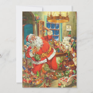 Weihnachtsfeiertag im Vintagen Weihnachtsmann Feiertagskarte