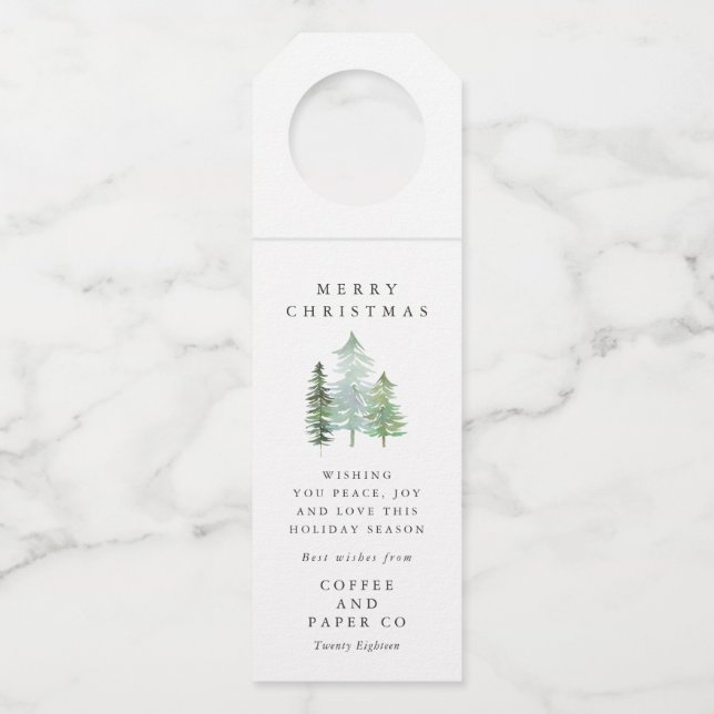 Weihnachtsfeiertag im Wald Flaschenanhänger (Vorderseite)