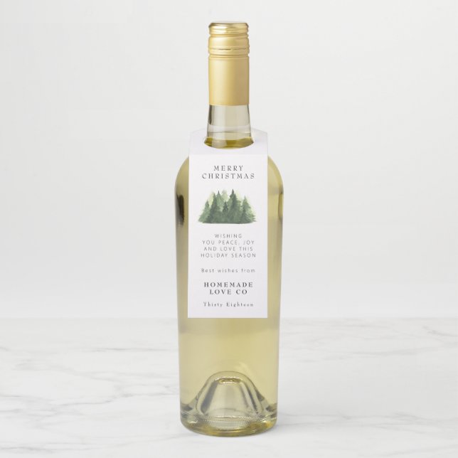 Weihnachtsfeiertag im Wald Flaschenanhänger (Auf Flasche)