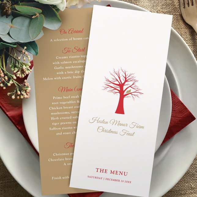 Weihnachtsfeiertag in einem Baummenü Menükarte (Von Creator hochgeladen)