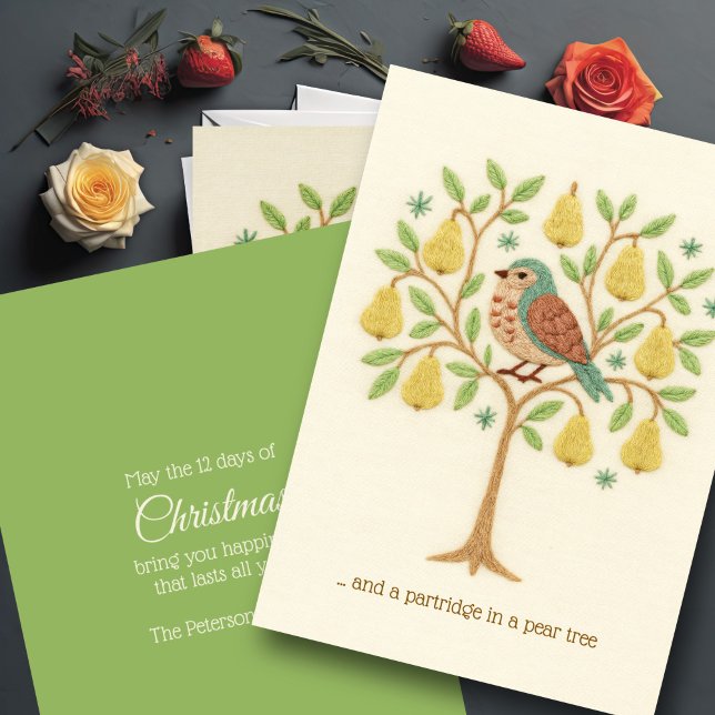 Weihnachtsfeiertag in einem Birnenbaum Feiertagskarte (Von Creator hochgeladen)