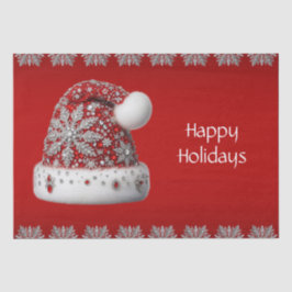 Weihnachtsfeiertag in Roter Weihnachtsmannmütze Seidenpapier