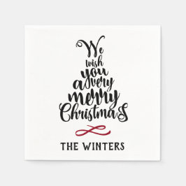 Weihnachtsfeiertag in Schwarz und Rot Serviette