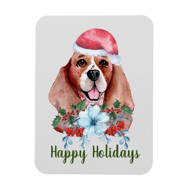 Weihnachtsfeiertag - individueller Beagle Magnet (Vertikal)