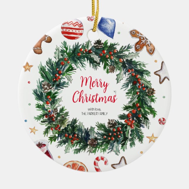 Weihnachtsfeiertag Keramik Ornament (Vorne)