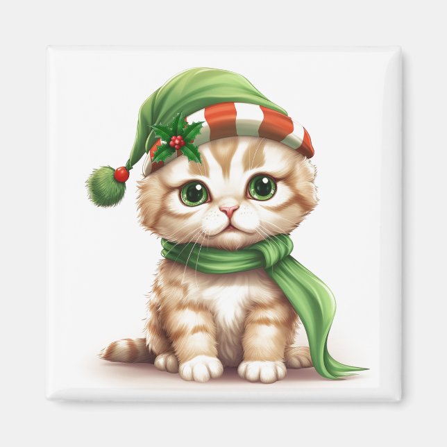 Weihnachtsfeiertag Kitten Magnet (Vorne)
