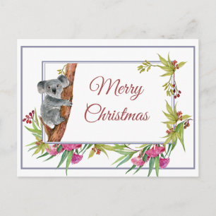 Weihnachtsfeiertag Koala Eukalyptus Tree Floral Postkarte