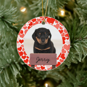 Weihnachtsfeiertag Liebe Custom Dog Foto Keramik Ornament