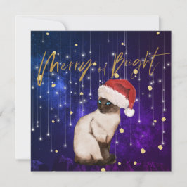 Weihnachtsfeiertag Lila Cat Santa Grieß