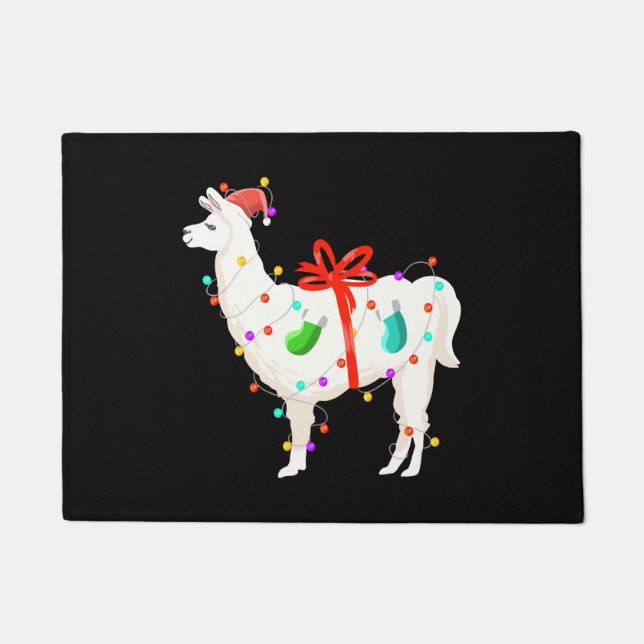 Weihnachtsfeiertag Llama Fußmatte (Vorderseite)