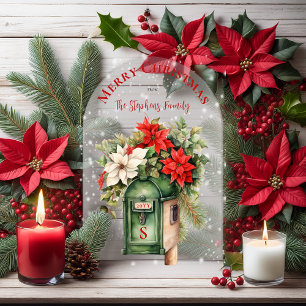 Weihnachtsfeiertag Mailbox Floral Monogram No-Foto Acryleinladungen