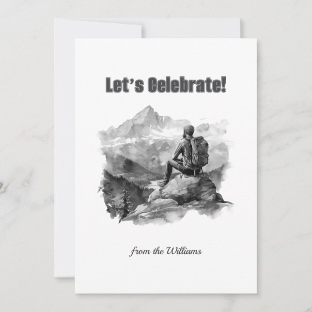 Weihnachtsfeiertag Mann Wandern Berge Feiertagskarte (Vorderseite)